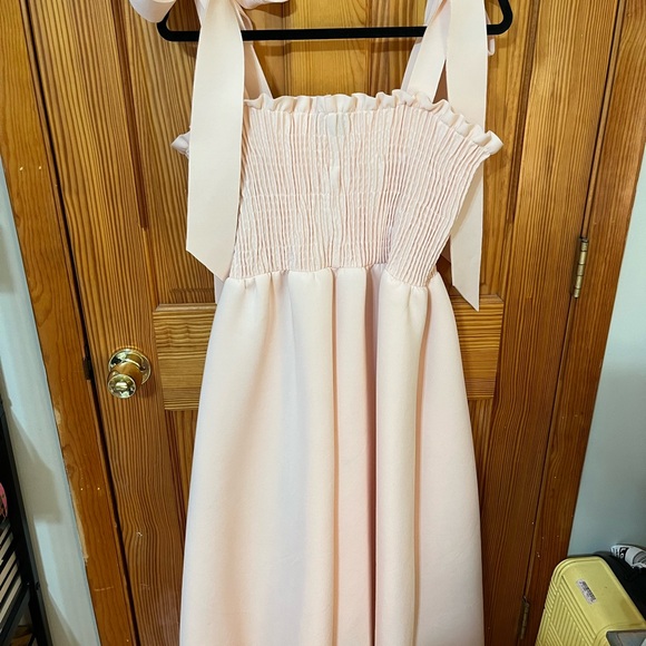 ASOS DESIGN shirred bunny tie prom midi dress - Picture 10 of 12